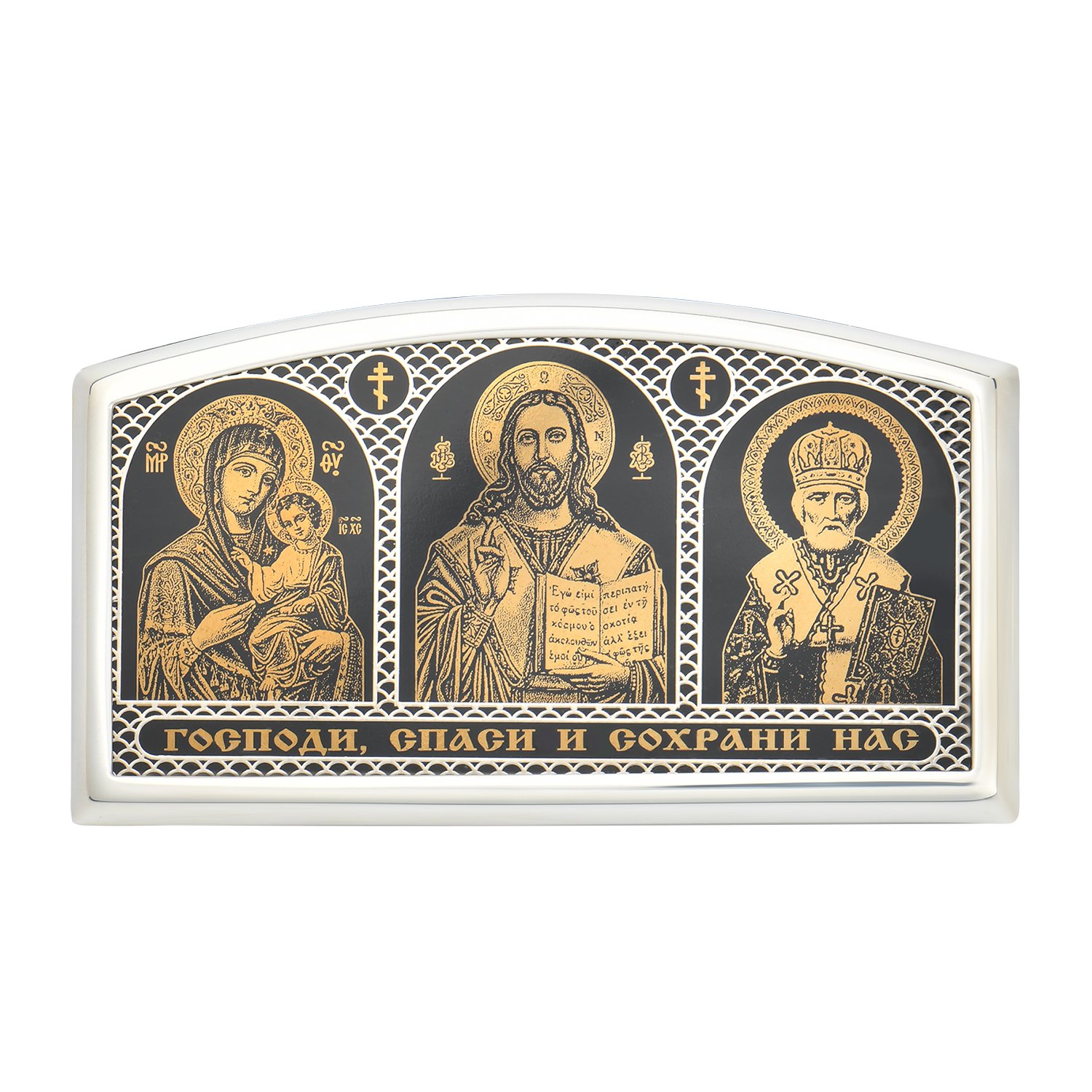 Автомобильная икона с обсидианом